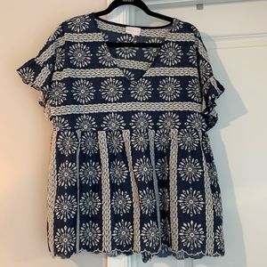 Embroidered boutique top